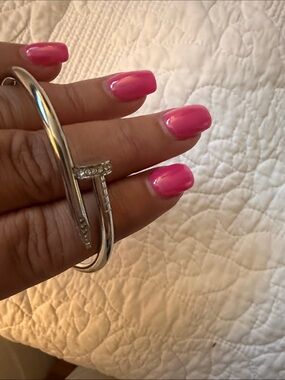 Silver Nail-Style Cuff Bracelet in Silver